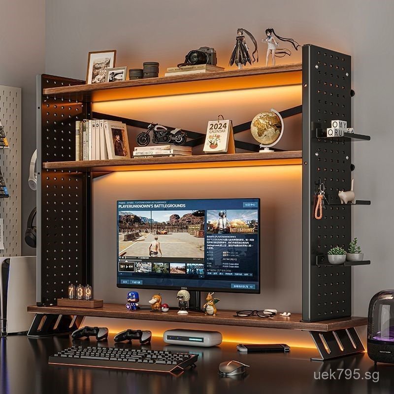 Multi-layer Computer Desk Storage Rack Desktop Layered Rack Pegboard ...
