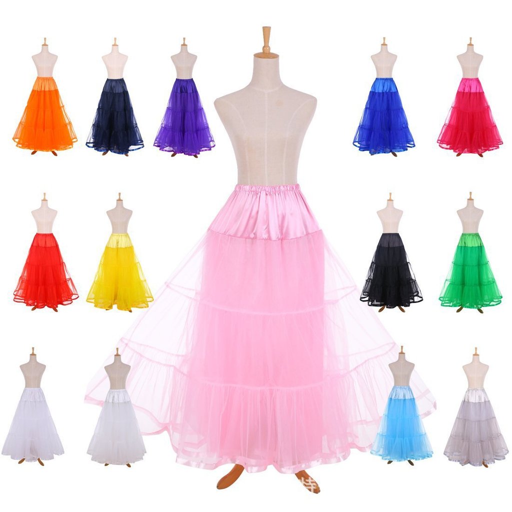 Qidi Long Boneless A-Hem Wedding Dress Support Skirt Long Petticoat ...