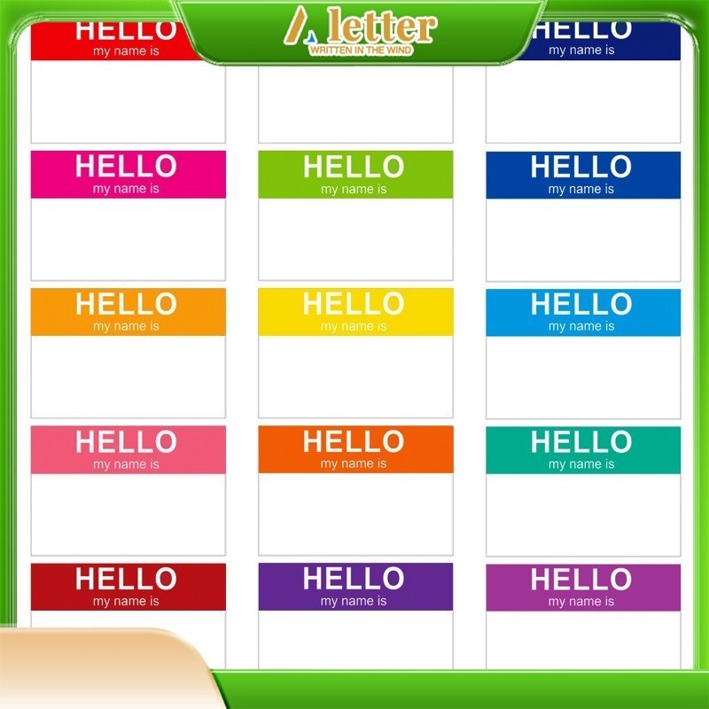 60pcs/4sheets 15 Color Hello Name Tags Stickers,Hello Name Tag Stickers ...