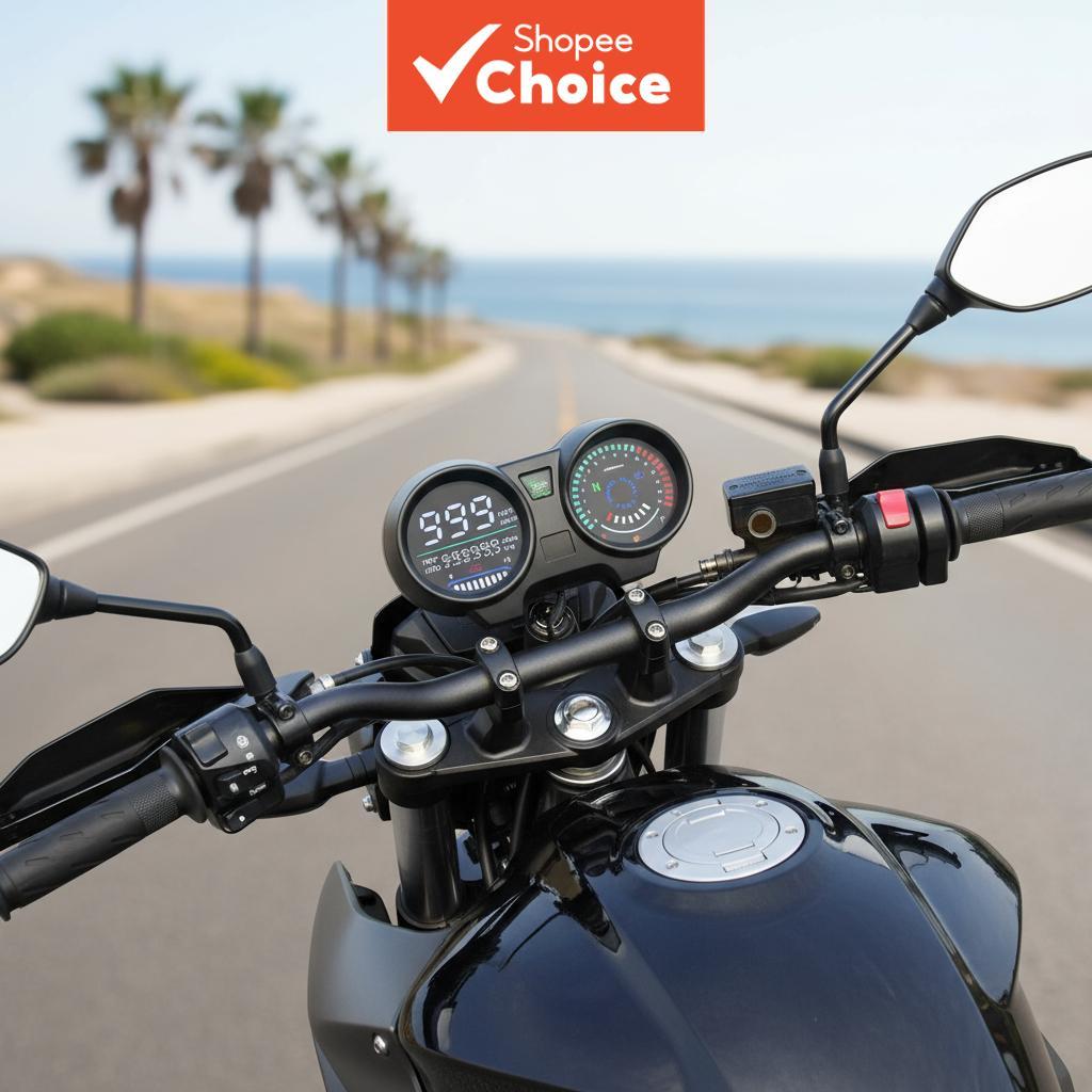 Digital LED Motorcycle Speedometer Panel with White Electronics RPM ...
