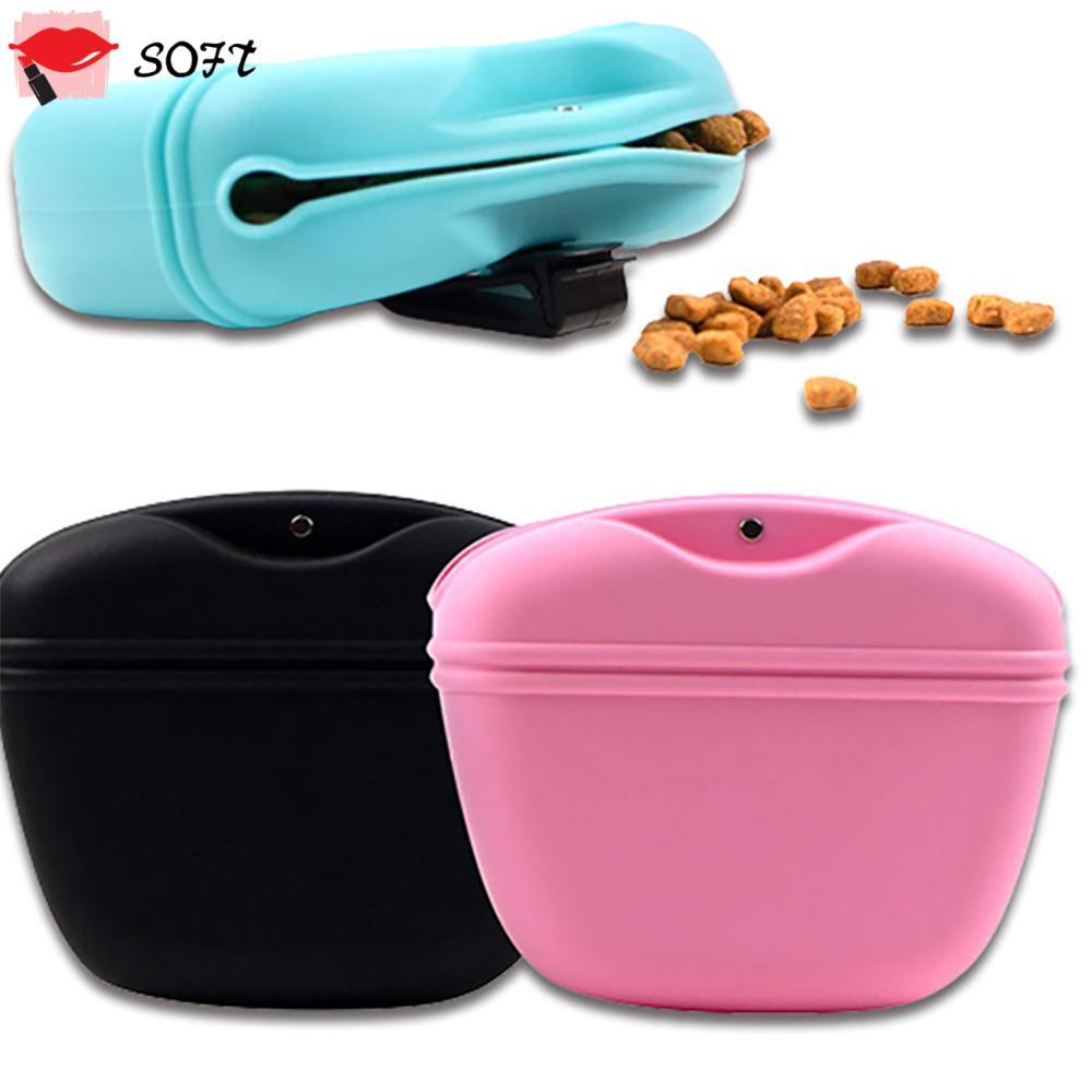 View of SOFTNESS Dog Treat Bag, Outdoor Feeder Portable Puppy Snack Pouch, Pet ...