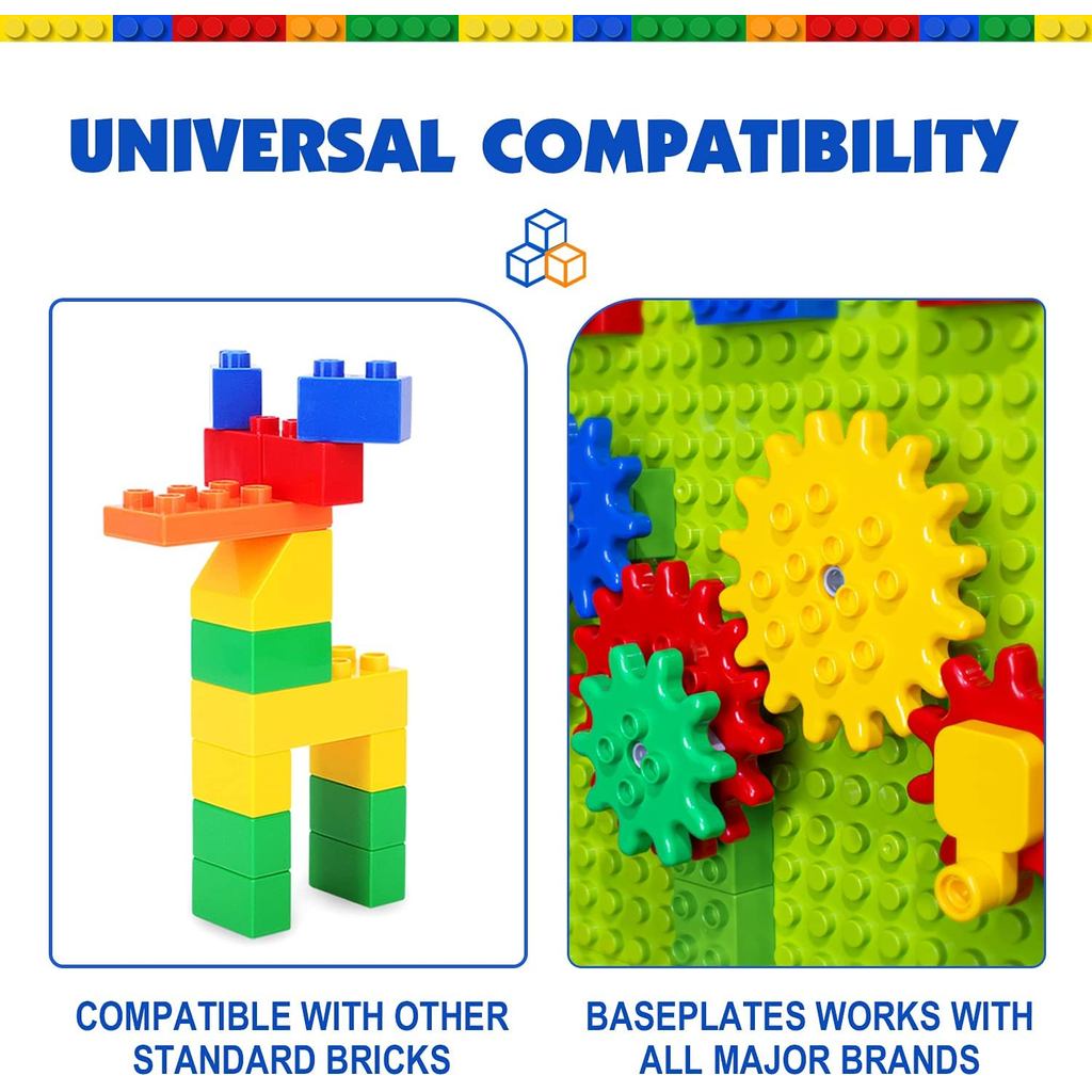 aotipol Building Blocks for Kids Toddlers Including a Baseplate, 101 ...