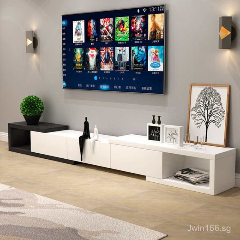 TV Cabinet Extendable Floor-standing Storage Rack TV Cabinet Stretch ...