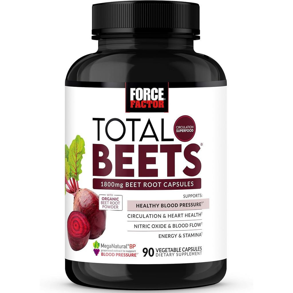 Force Factor Total Beets Blood Pressure Support Beet Root Capsules ...