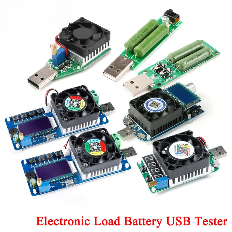 15W DC 3V-21V Electronic Test Load resistor USB Interface Battery ...