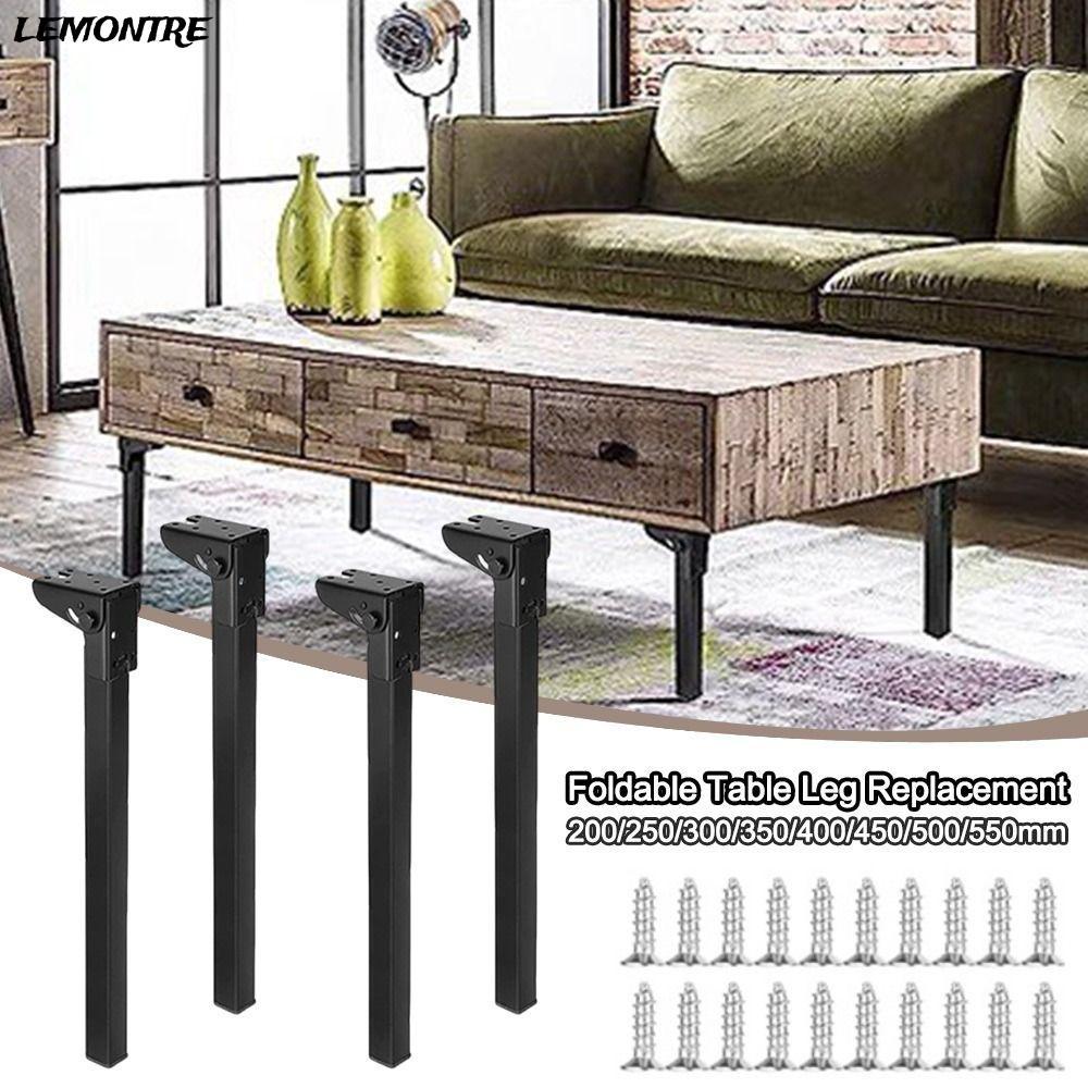 LEMONTRE Collapsible Table Legs Feet, 90° Folding Metal Table Leg ...