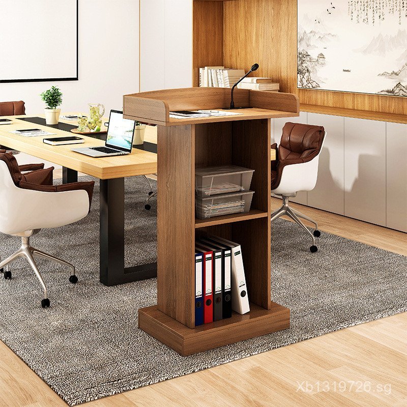 Podium Table Lectern Speech Table Wooden Surface Teacher Modern Simple ...