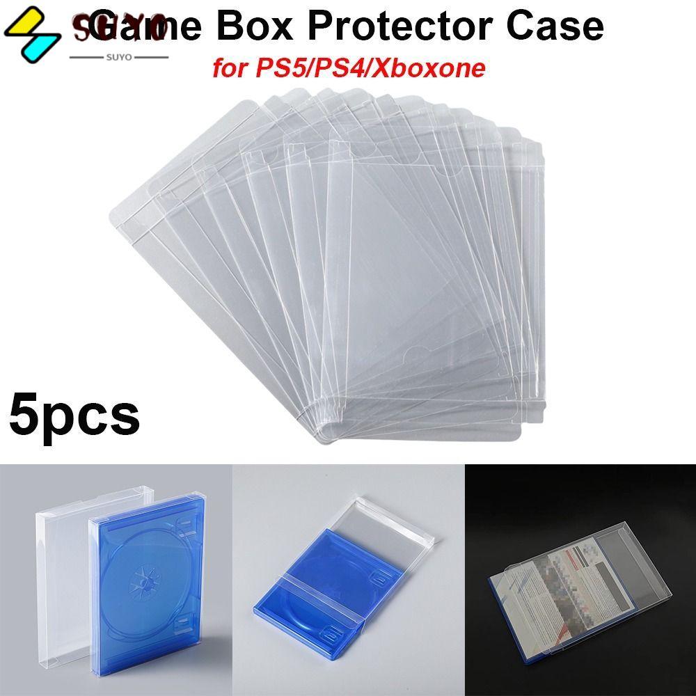 SUYO 5pcs Game Box Protector , Transparent CD Disc Box Cover, PET ...