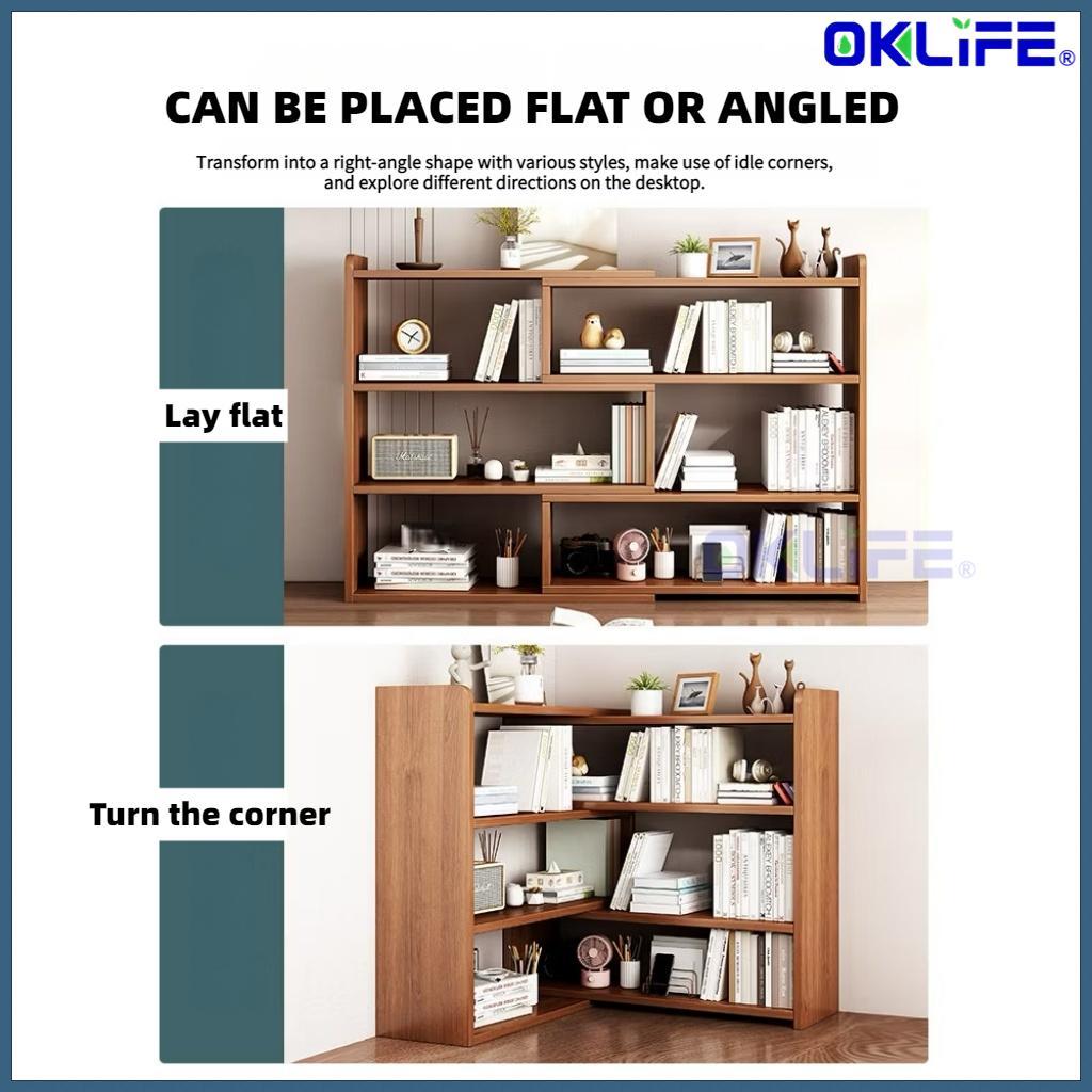 Home Storage Display Cabinet Desktop Bookshelf Simple Bookcase Multi-functional Corner Expandable Shelf view 3