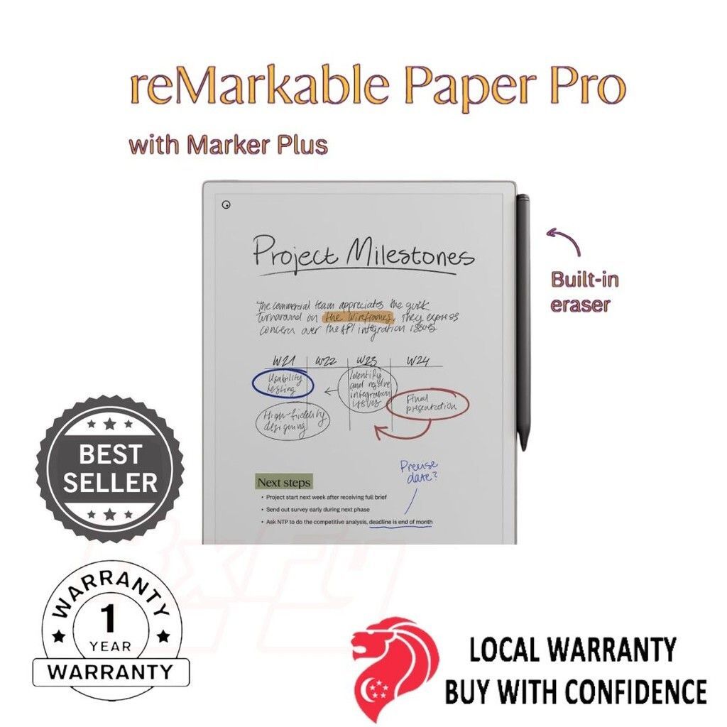 reMarkable Paper Pro – 11.8” Paper eink color Tablet, Optional