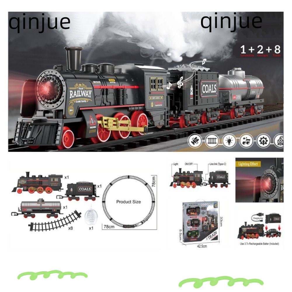 QINJUE Retro Steam Train, Electric Rail High-Speed Railway Electric ...