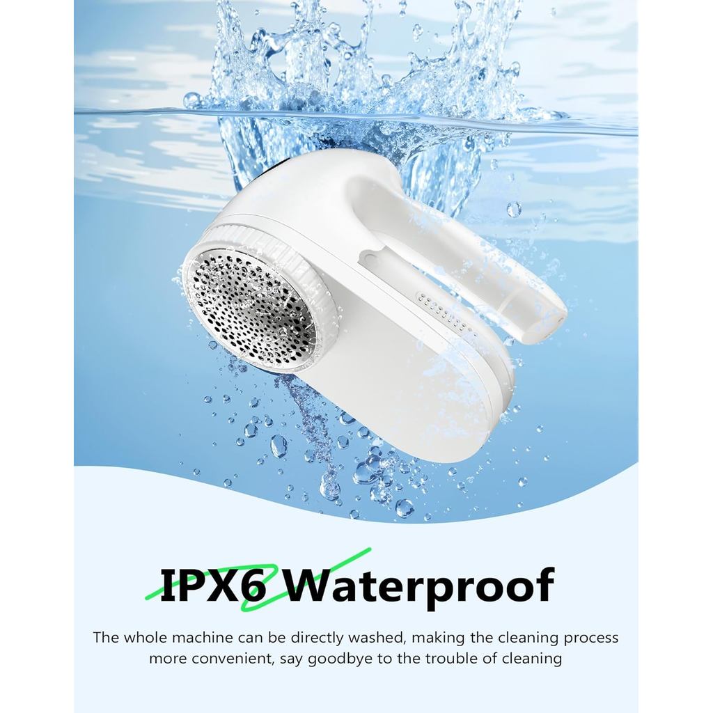 IPX6 Waterproof Washable Electric Fabric Shaver and Lint Remover ...