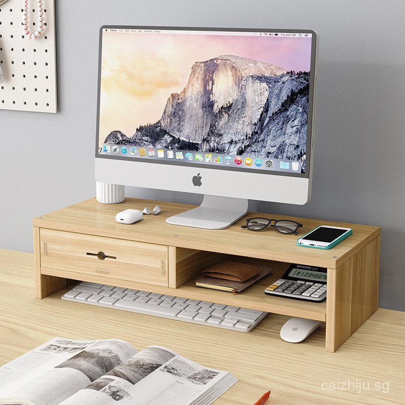 Desktop Monitor Riser Laptop Office Desk Stand Keyboard Organizer ...