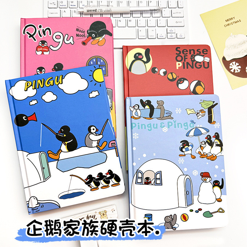Penguin A5 Color Page Notebook Student Horizontal Notepad Cartoon PINGU ...