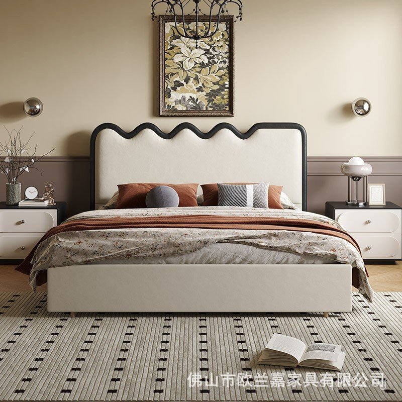Floating Bed Nordic Ripple Bed Double Bed Bedroom Simple Cream Century ...