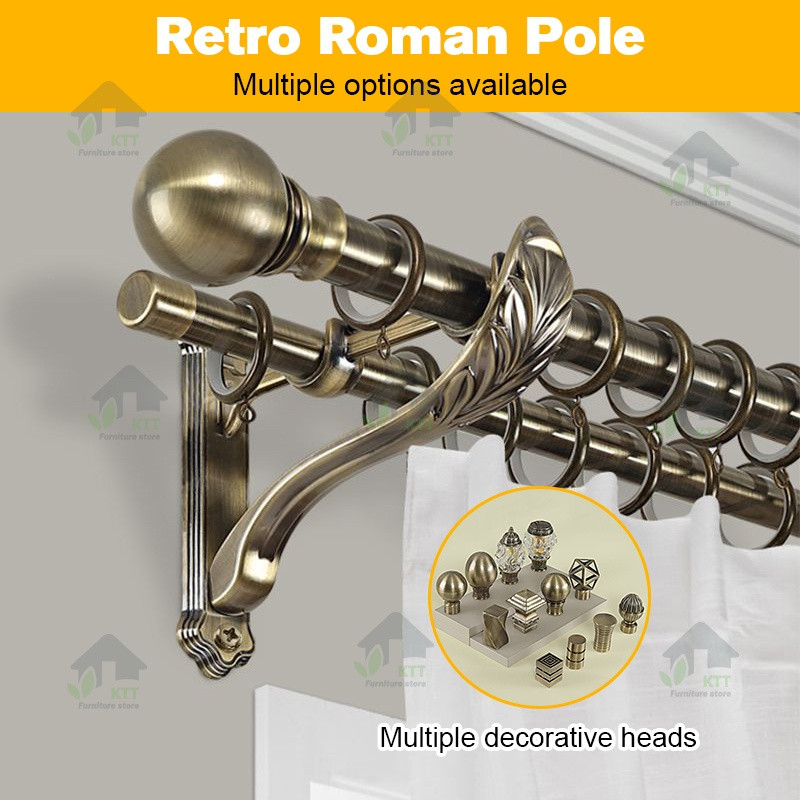 Customized Curtain Rail/Rod Roman Rod Curtain Rod Electroplating Single ...