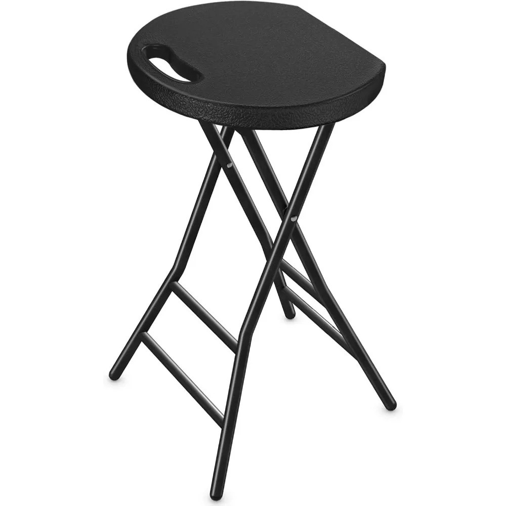 Folding Stool,tall Folding Bar Stool With Safety Lock, Metal And ...