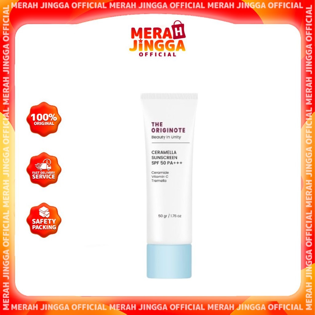 The Originote Ceramella Sunscreen SPF50 PA+++ / Skin Barrier Protect / Merah Jingga Official