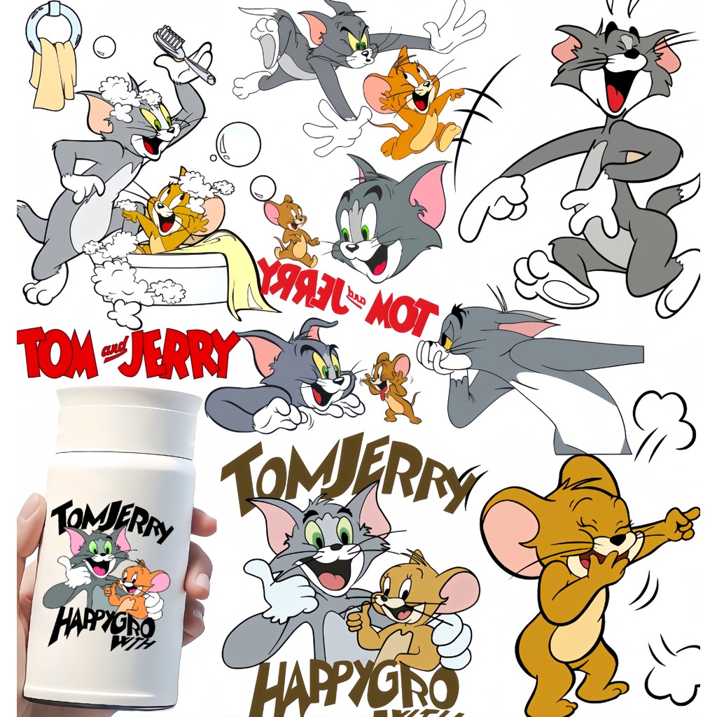 Tom and Jerry UV Transferred Crystal Sticker for Logo on Cups, Lunch ...