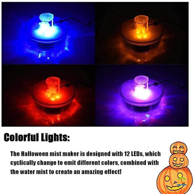 Halloween Witch Cauldron Pot and 12LEDs Color Changing Mist Maker Fog ...