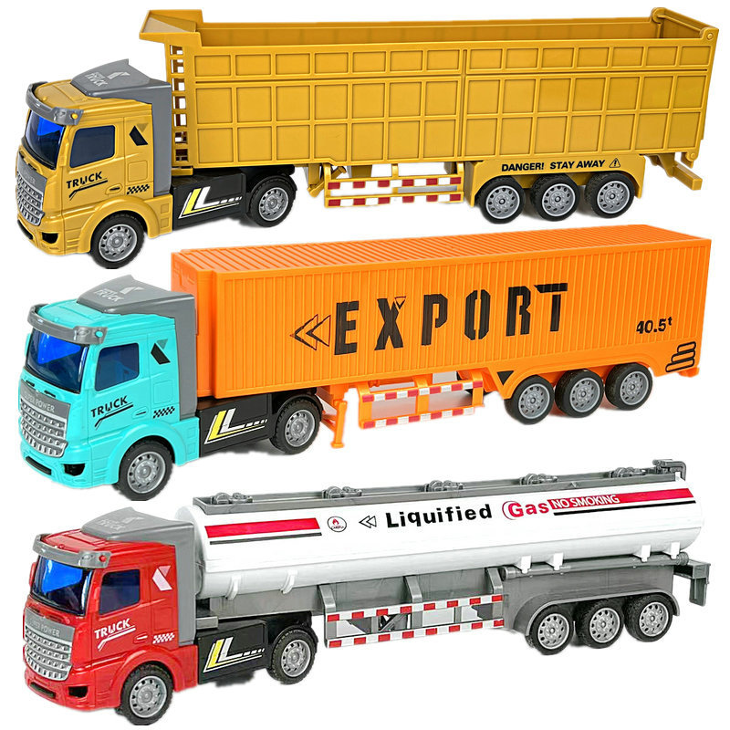 Children's Huili semi-trailer tanker trailer big truck transporter ...