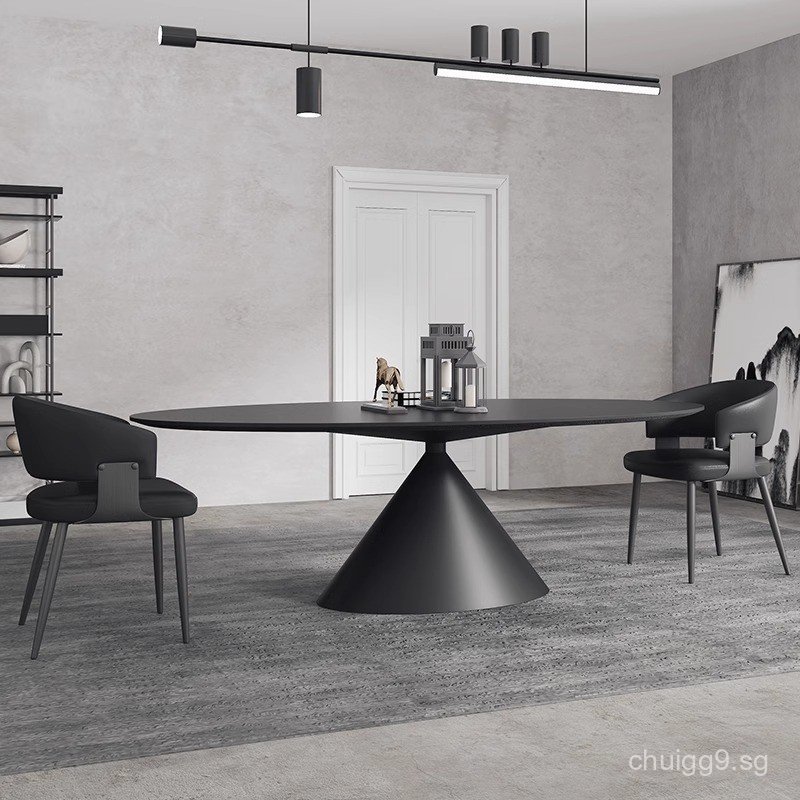 Flying Saucer Rock Plate Dining Table Italian Minimalist Oval High-end ...