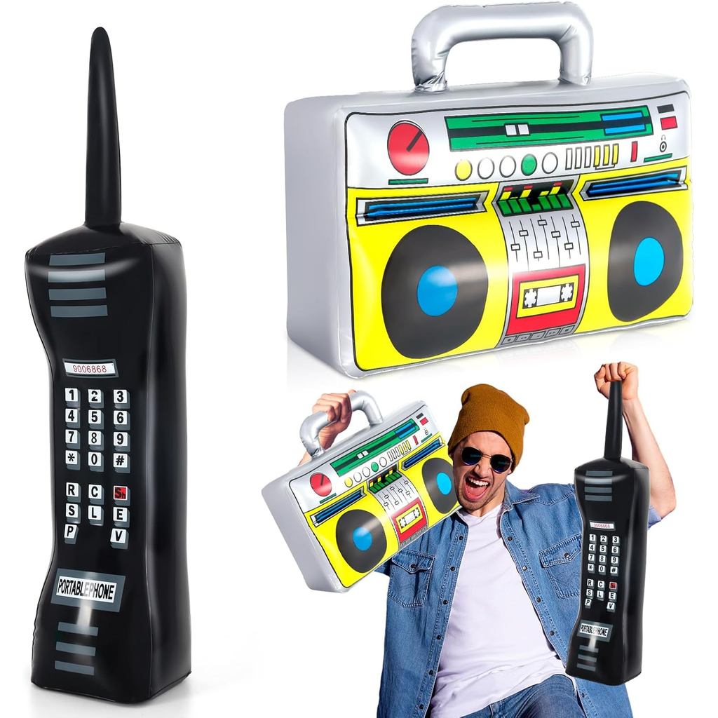 Inflatable Phone and Inflatable Radio Boombox,80s 90s Party Decorations ...