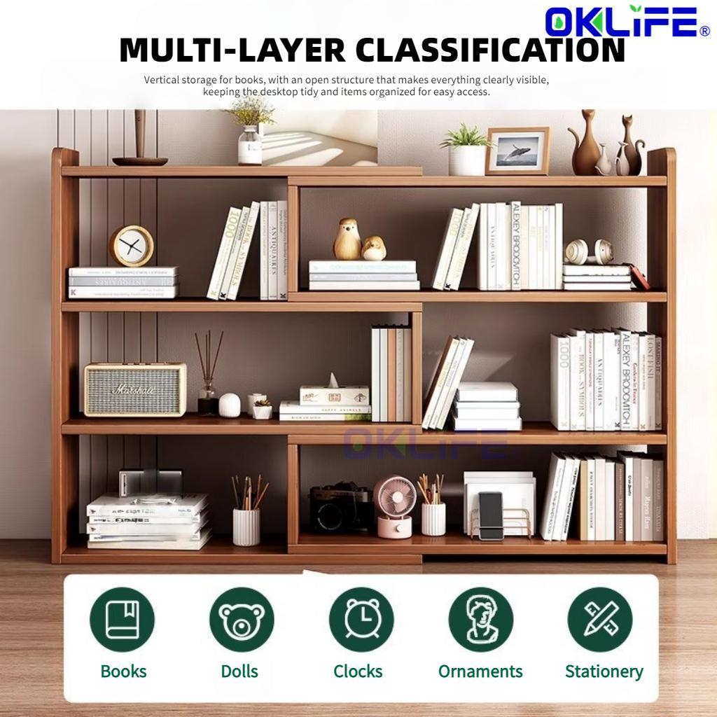 Home Storage Display Cabinet Desktop Bookshelf Simple Bookcase Multi-functional Corner Expandable Shelf view 8