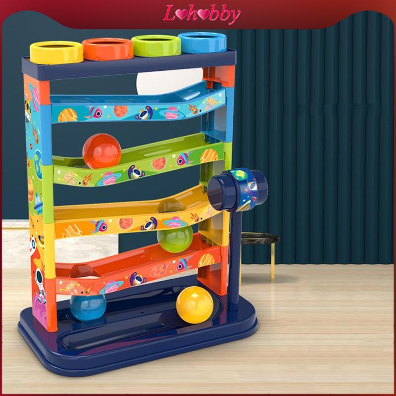 Lohobby Plastic Ball Ramps Level Toy Ball Ramp Race Track Includes 4 ...