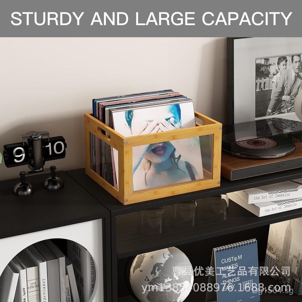Home Use Solid Wood Record Wooden Cross-Border Transparent Square ...