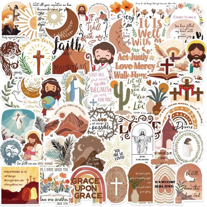 50pcs Bible Proverbs Holy Bible Jesus Christian Religion Sticker ...