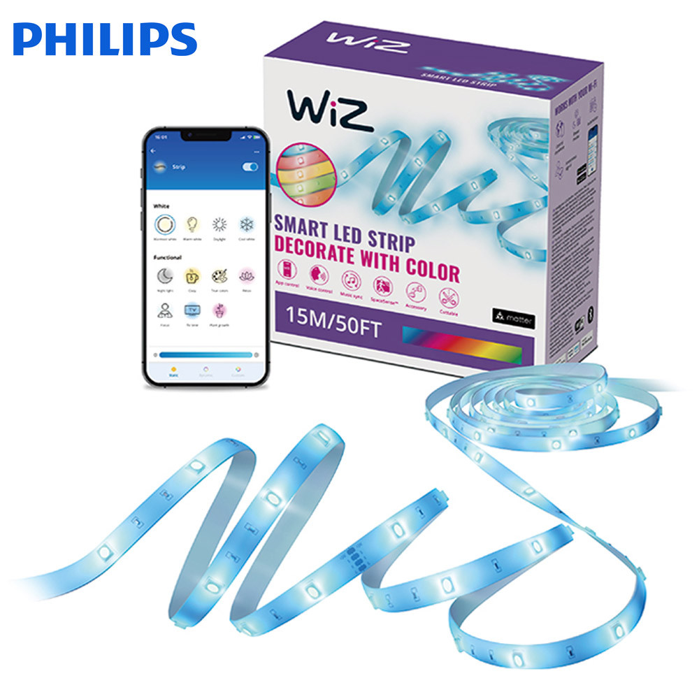 Philips Korea WIZ RGB LED Strip 15M Lighting Smart Wifi Voice Control ...