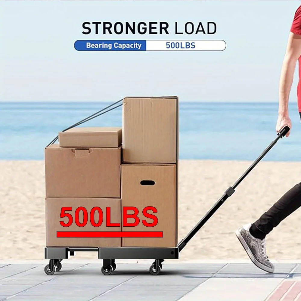 Folding Hand Truck, 500 Lb Heavy Duty Luggage Cart, Utility Dolly ...