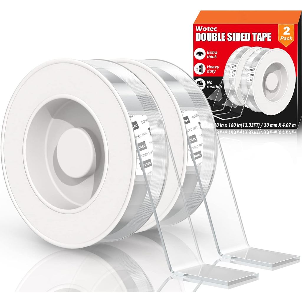 2 Pack Extra Large Double Sided Tape Heavy Duty Removable 1.18 Inch x ...