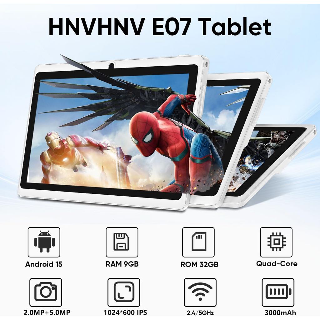 Android 15 Tablet 7 Inch Tablet, 9GB RAM 32GB ROM 1TB Expansion, Quad ...