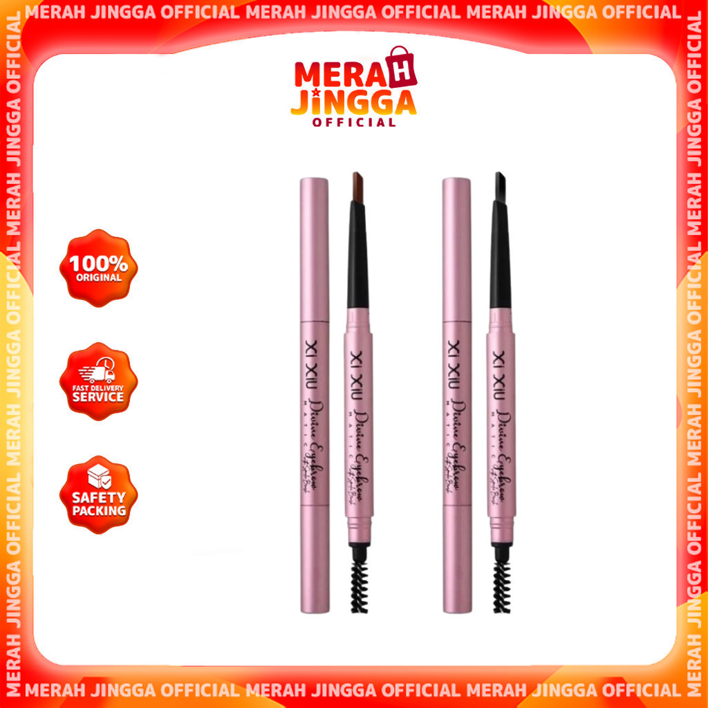 Xixiu Divine Eyebrow Matic With Spoolie Brush Black / Brown / Merah Jingga Official