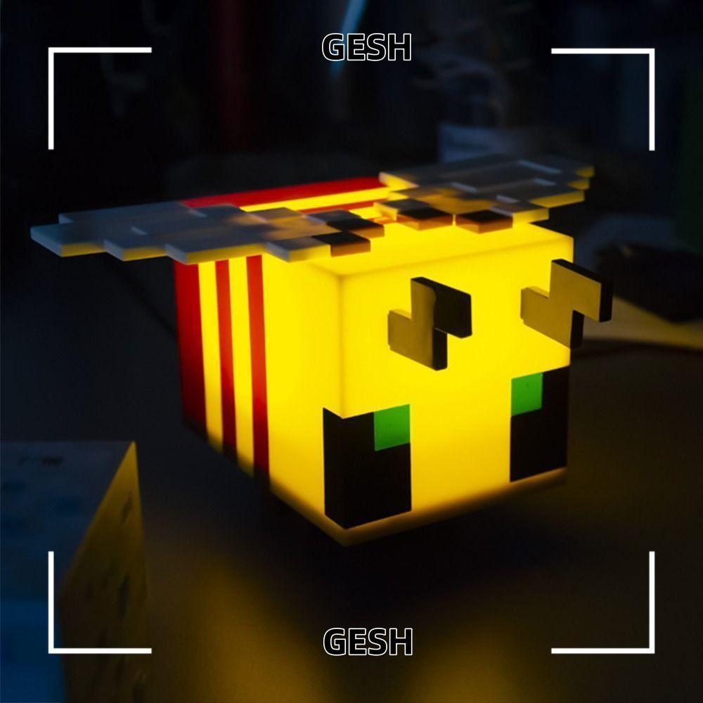 GESH My World Bee Lamp, Pixel Miniature Figurines My World LED Light ...