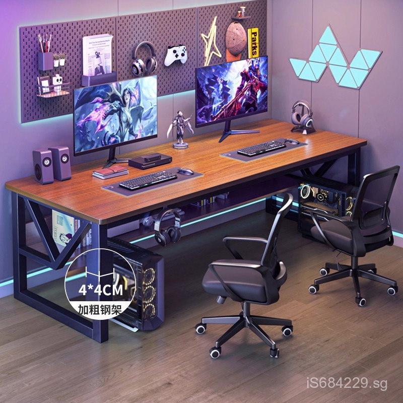 Simple Double Modern Desk for Bedroom Office Desk Chair Computer Desk ...