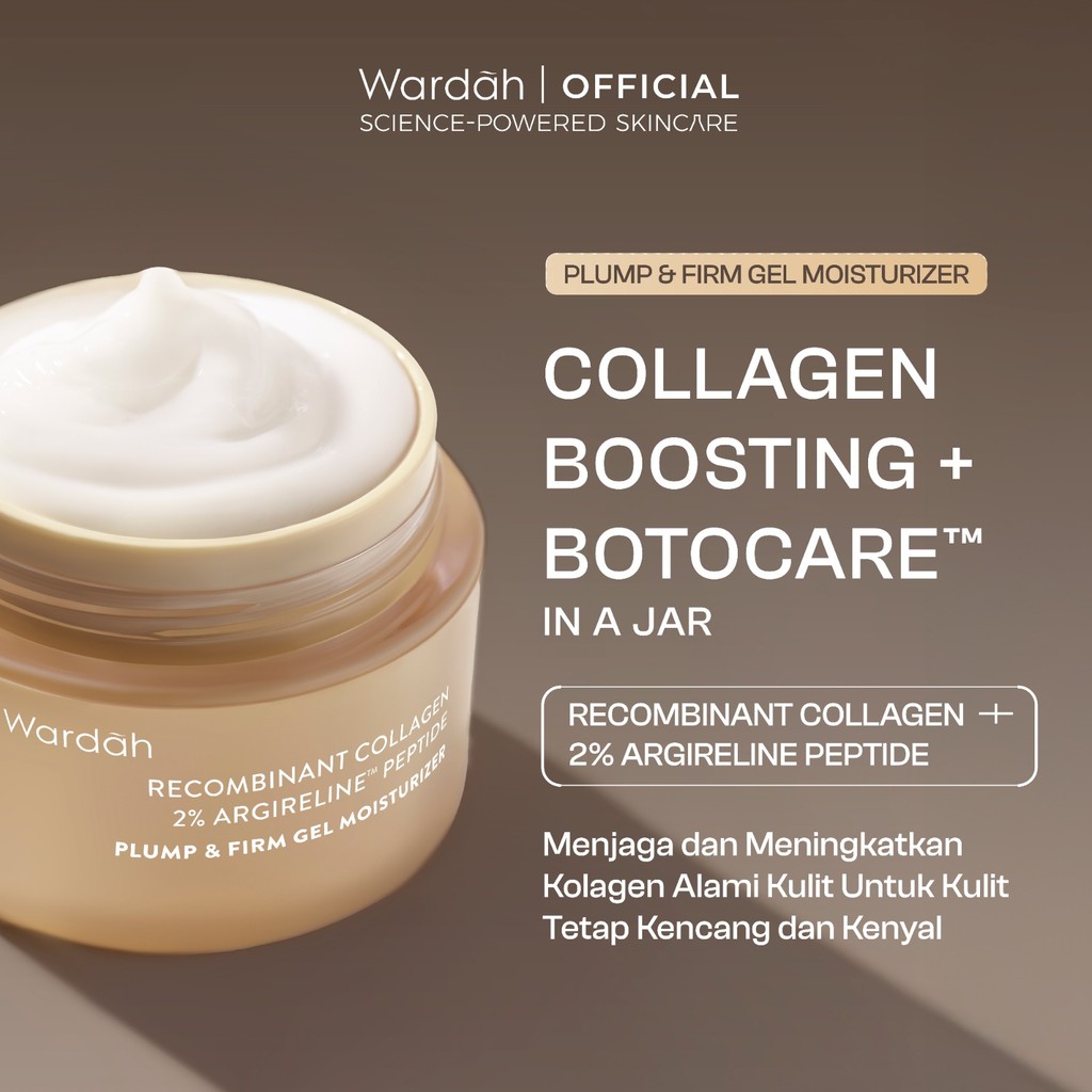 [Wardah Exclusive Member] Wardah Plump & Firm Recombinant Collagen + 2% Argireline Peptide Gel Moisturizer 30g - Pelembab Skin Care Wajah - Gambar 3