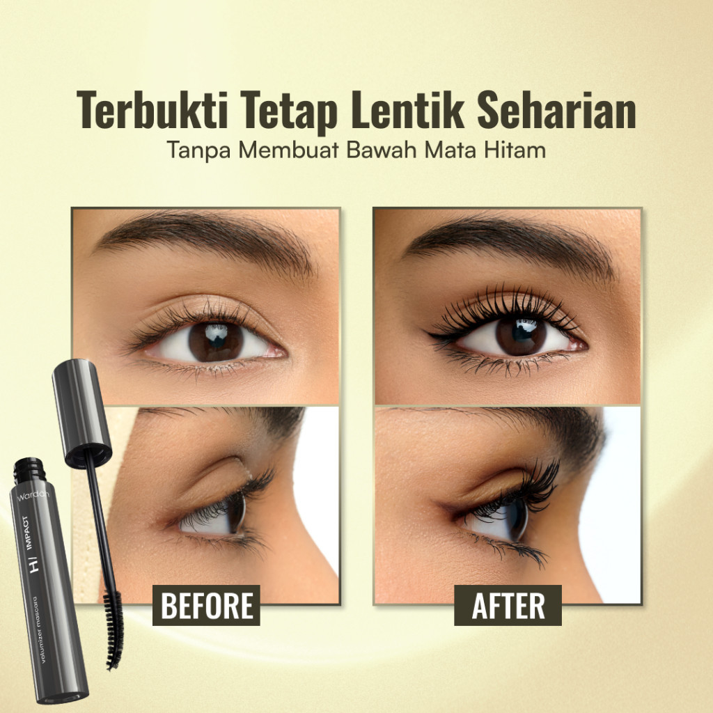 WARDAH Mascara Hi-Impact Volumizer Mascara Anti-Gravity Iron Mascara Wardah Zero Trace Mascara Remover / MJO - Gambar 3