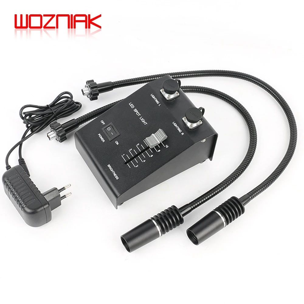 6W Microscope Double Head Spot Light LED Dual Gooseneck Spotlight Ring ...