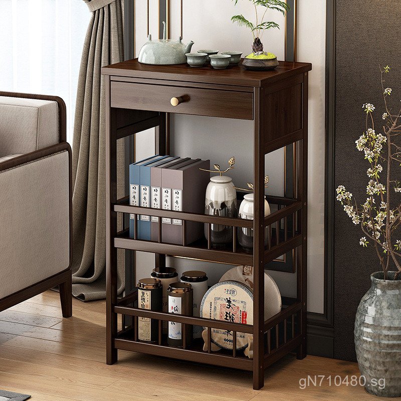 Wall-Mounted Storage Rack Tea Set Sofa Tea Side Cabinet Corner Table ...