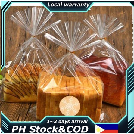 100pcs Plain Transparent Bread Cellophane Cello Bag Cookie Pastry Toast ...