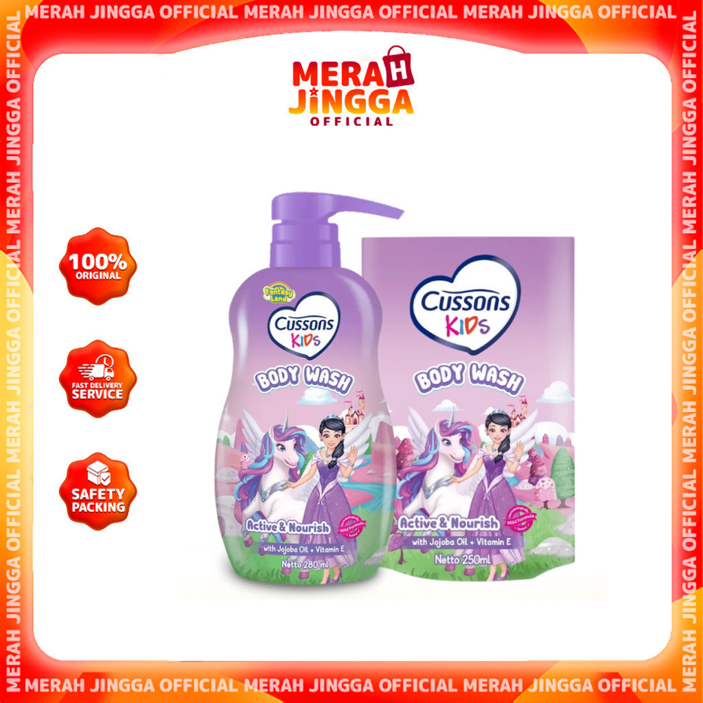 Cussons Kids Body Wash Unicorn Active & Nourish - Sabun Mandi Anak / Merah Jingga Official