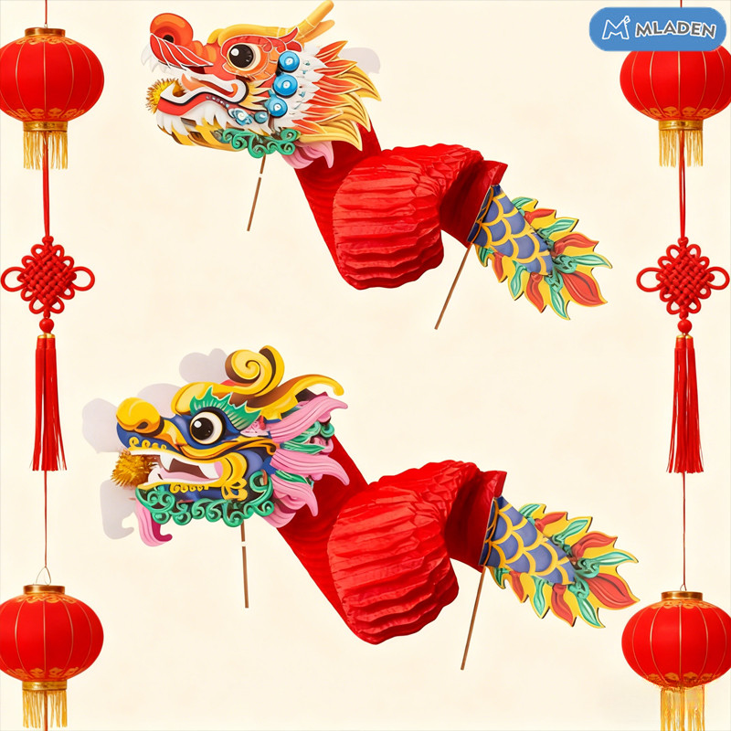 【MLADEN】DIY Paper Dragon Puppet Crafts Set 2026,DIY 3D Paper Dragon ...