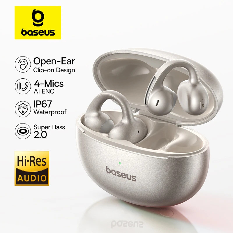 Baseus MC1 Pro Ear Clip Wireless Earphones Bluetooth 6.0 Hi-Res Ultra ...