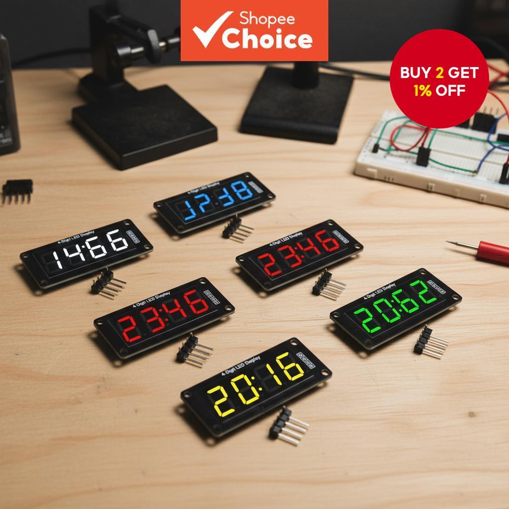 TM1637 0.56-inch LED Display Digital Tube Decimal 7-Segment 4-Digit ...