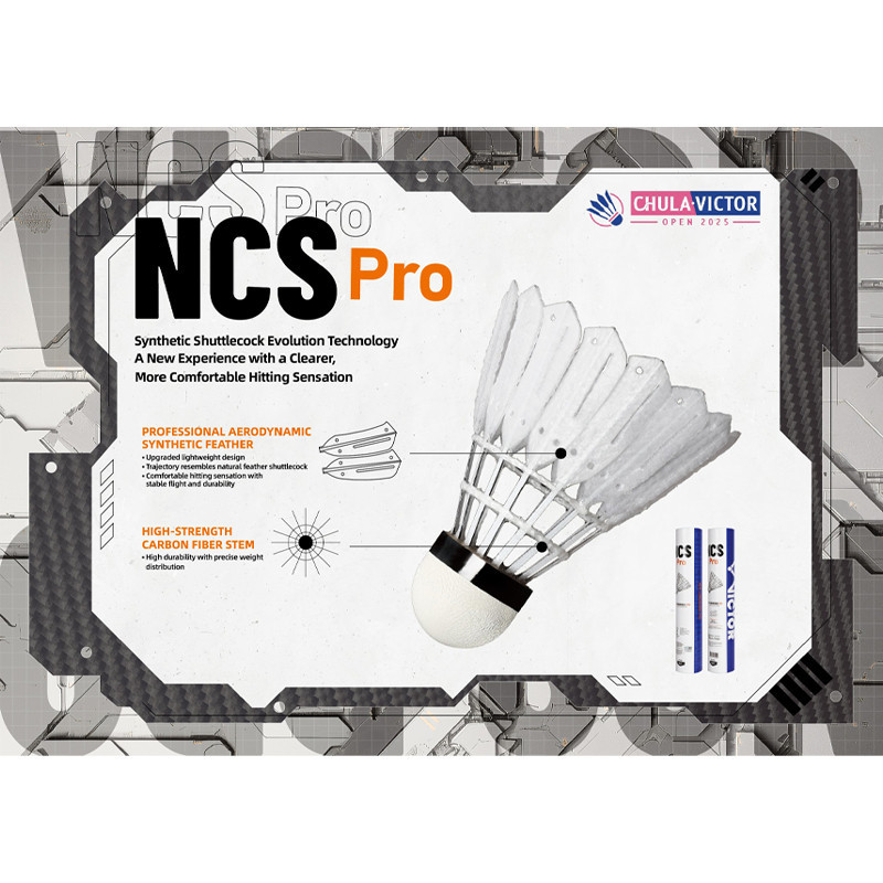 VICTOR Badminton Shuttlecock NCS PRO Model (1 Tube 12 Balls) | Shopee ...
