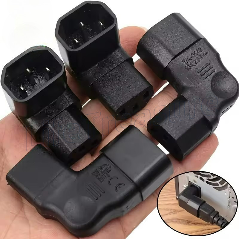 L-Shaped Power Conversion Plug - C14 To C13 Left Right Angle AC Adapter ...