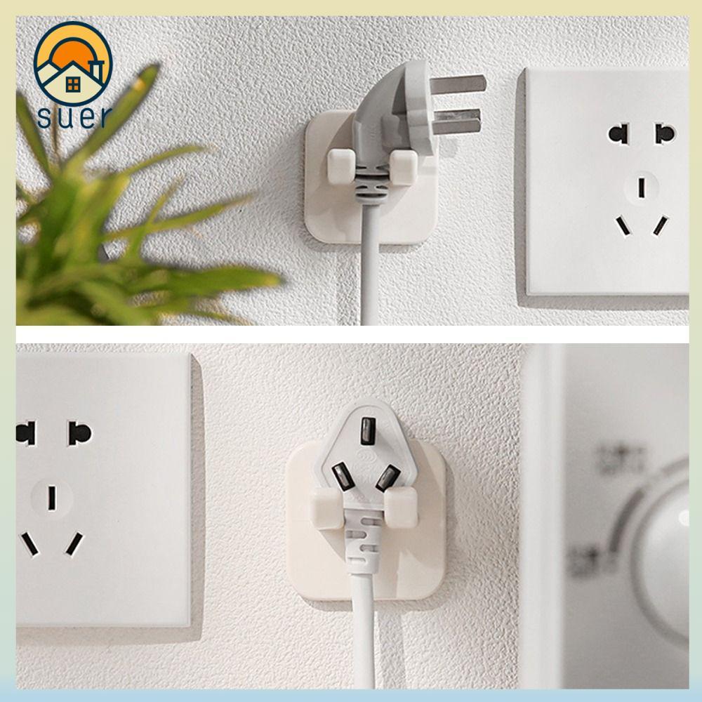 SUERHD Power Plug Socket, Wall Adhesive Plug Hook, Multifunction Punch ...